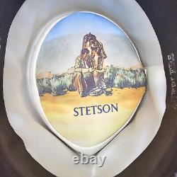 Vintage Stetson 3X Beaver Brown Cowboy Hat Brown Leather Band 6 7/8