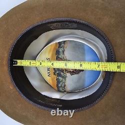 Vintage Stetson 3X Beaver Brown Cowboy Hat Brown Leather Band 6 7/8