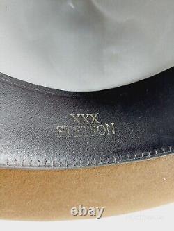 Vintage Stetson 3X Beaver Cowboy Hat Brown Feather 7 1/8