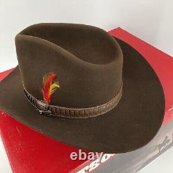 Vintage Stetson 3X Beaver Cowboy Hat WithBox Chocolate Brown Long Oval Excellent