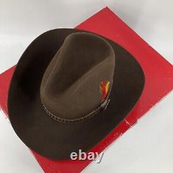 Vintage Stetson 3X Beaver Cowboy Hat WithBox Chocolate Brown Long Oval Excellent