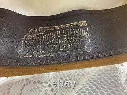 Vintage Stetson 3X Beaver Felt Hat 7 1/4 Long Oval