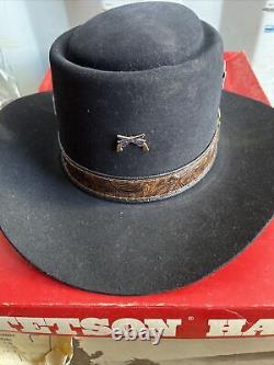 Vintage Stetson 3X Beaver Revenger Black Hat Size 7 With Original Box