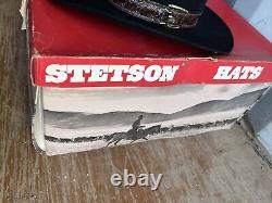 Vintage Stetson 3X Beaver Revenger Black Hat Size 7 With Original Box