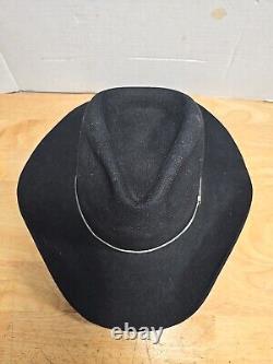 Vintage Stetson 3X Beaver Western Cowboy Hat Black with Silver Hat Band Size 7 3/8