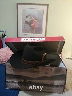 Vintage Stetson 3X Beaver XXX Western Hat JBS Feather 7 1/4 Excellent Cowboy
