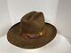 Vintage Stetson 3x Beaver Brown Western Cowboy Hat 7 1/2 7.5 Feather Band