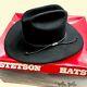 Vintage Stetson 4x Beaver Black Cowboy Hat 7 3/8 59 Western Lined Usa With Box