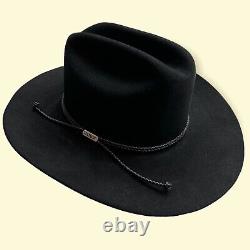 Vintage Stetson 4X Beaver Black Cowboy Hat 7 3/8 59 Western Lined USA with Box