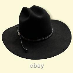 Vintage Stetson 4X Beaver Black Cowboy Hat 7 3/8 59 Western Lined USA with Box