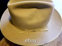 Vintage Stetson 4X Beaver Cowboy Hat Tan Beige Size 7 1/2 USA Made
