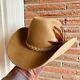 Vintage Stetson 4x Beaver Rancher Buckskin Last Drop Cowboy Hat Size 7 7 1/8