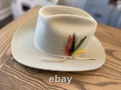 Vintage Stetson 4X Beaver Western Cowboy Hat Sz 7 1/4 Light Tan XXXX withBox EUC