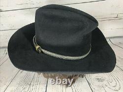 Vintage Stetson 4X Black Beaver Felt Cowboy Hat 7 1/2