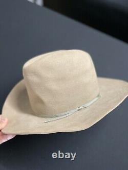 Vintage Stetson 4X XXXX Beaver Cowboy Hat Size 7.1/4 Tan Cream