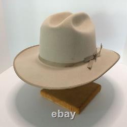 Vintage Stetson 4X XXXX Beaver Fur Felt Western Cowboy Hat Size 7 Silver