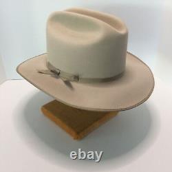 Vintage Stetson 4X XXXX Beaver Fur Felt Western Cowboy Hat Size 7 Silver