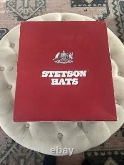 Vintage Stetson 5X Beaver Felt Cowboy Hat Size 7 1/8 With Box 4 Inch Brim