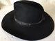 Vintage Stetson 7 3/8 Xxx Black Beaver Felt Western Hat