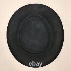 Vintage Stetson Beaver 4X Black Cowboy Hat (6¾/54) Pony Express XXXX Band Buckle