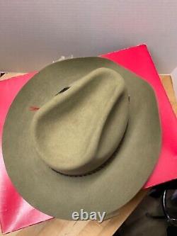 Vintage Stetson Cowboy Hat 3X Beaver Sz 7-1/4 & Box Rare Color see pics