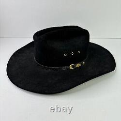 Vintage Stetson Cowboy Hat 4x Beaver Black Mesa WithGold Buckle Black 7 1/8