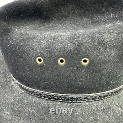 Vintage Stetson Cowboy Hat 4x Beaver Black Mesa WithGold Buckle Black 7 1/8