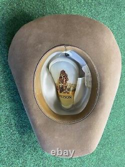 Vintage Stetson Cowboy Hat 4x Beaver F2040 Stampede Size 7 Acorn Beige