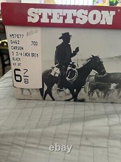 Vintage Stetson Cowboy Hat Carson. New In Box Size 6 7/8 4X Beaver. Never Worn