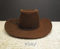 Vintage Stetson Cowboy Hat Men 6 5/8 Brown Western Beaver Felt 4X Brick Band