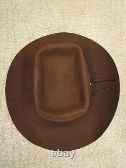 Vintage Stetson Cowboy Hat Men 6 5/8 Brown Western Beaver Felt 4X Brick Band