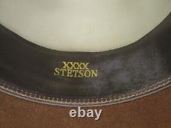 Vintage Stetson Cowboy Hat Men 6 5/8 Brown Western Beaver Felt 4X Brick Band