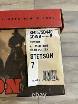 Vintage Stetson D4 Ranch Tan Size 7 Or 56 Cowboy Hat 4 Inch Brim SF0575D440 5 X