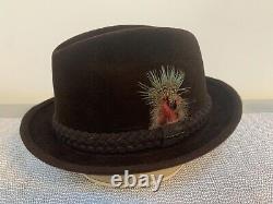 Vintage Stetson Hat Beaver Brown Color with Feather & Original Box Never worn