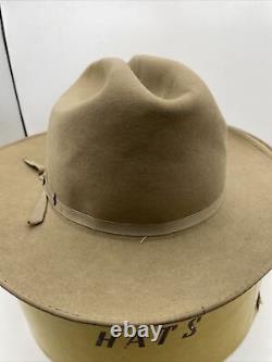 Vintage Stetson Hat Oval Hat Box USA Long Oval Size 7 3x Beaver Cowboy Open Road