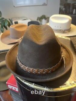 Vintage Stetson Imperal Open Road, Beaver Hat, Size 7, 2 Brim, 4 Chocolate