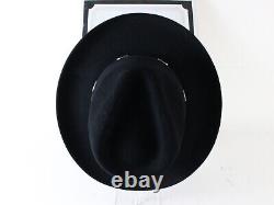 Vintage Stetson Mens Black Beaver Fur Felt Cowboy Hat 4x 7 56cm