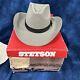 Vintage Stetson Stampede Men's 4x Felt Cowboy Size 7 Or 56 Withbox Grey