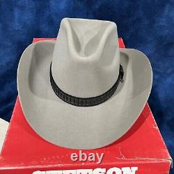 Vintage Stetson Stampede Men's 4X Felt Cowboy Size 7 or 56 Withbox Grey