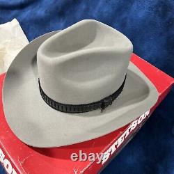 Vintage Stetson Stampede Men's 4X Felt Cowboy Size 7 or 56 Withbox Grey