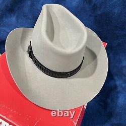 Vintage Stetson Stampede Men's 4X Felt Cowboy Size 7 or 56 Withbox Grey