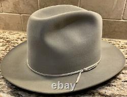 Vintage Stetson TWENTY FIVE Texas Fedora Cowboy Hat Gray 7-1/8 Long Oval & Box