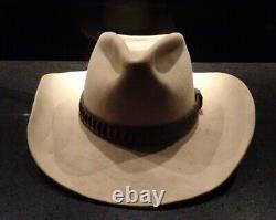 Vintage Stetson Western Cowboy Hat 4X Beaver Tan Size 7, leather band