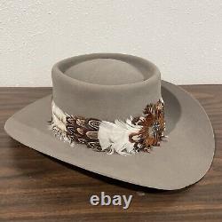 Vintage Stetson XXXX 4X Beaver Feathered Tan Cowboy Hat Rodeo Felt Western