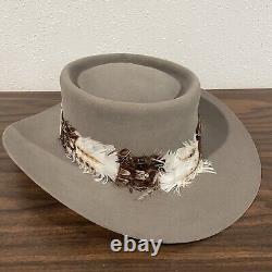 Vintage Stetson XXXX 4X Beaver Feathered Tan Cowboy Hat Rodeo Felt Western