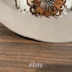 Vintage Stetson XXXX 4X Beaver Feathered Tan Cowboy Hat Rodeo Felt Western