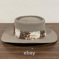 Vintage Stetson XXXX 4X Beaver Feathered Tan Cowboy Hat Rodeo Felt Western