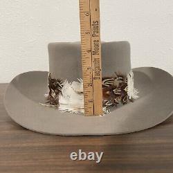 Vintage Stetson XXXX 4X Beaver Feathered Tan Cowboy Hat Rodeo Felt Western