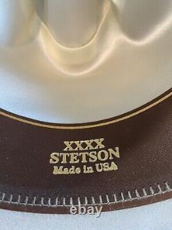 Vintage Stetson XXXX Beaver Silverbelly Cowboy Hat NOS Papers Pin