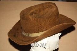 Vintage Stevens 5X Beaver Heavy Texture Dark Brown Western Cowboy Hat Sz. 7 1/8